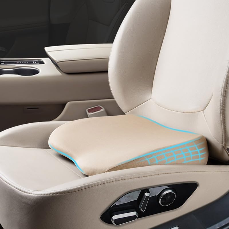 Sothuba Car Seat Cushion for Driving,Car Booster Seat Cushion for Short Drivers,Portable Driver Seat Cushion to Raise Height 3.5 in,Office Chair Back Support Pillow for Lower Back Pain Relief - Image 1